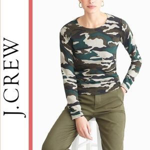 J. Crew | Sweaters | Jcrew Mercantile Camouflage Pullover Knit Crewneck  Light Sweater Xs Womens | Poshmark